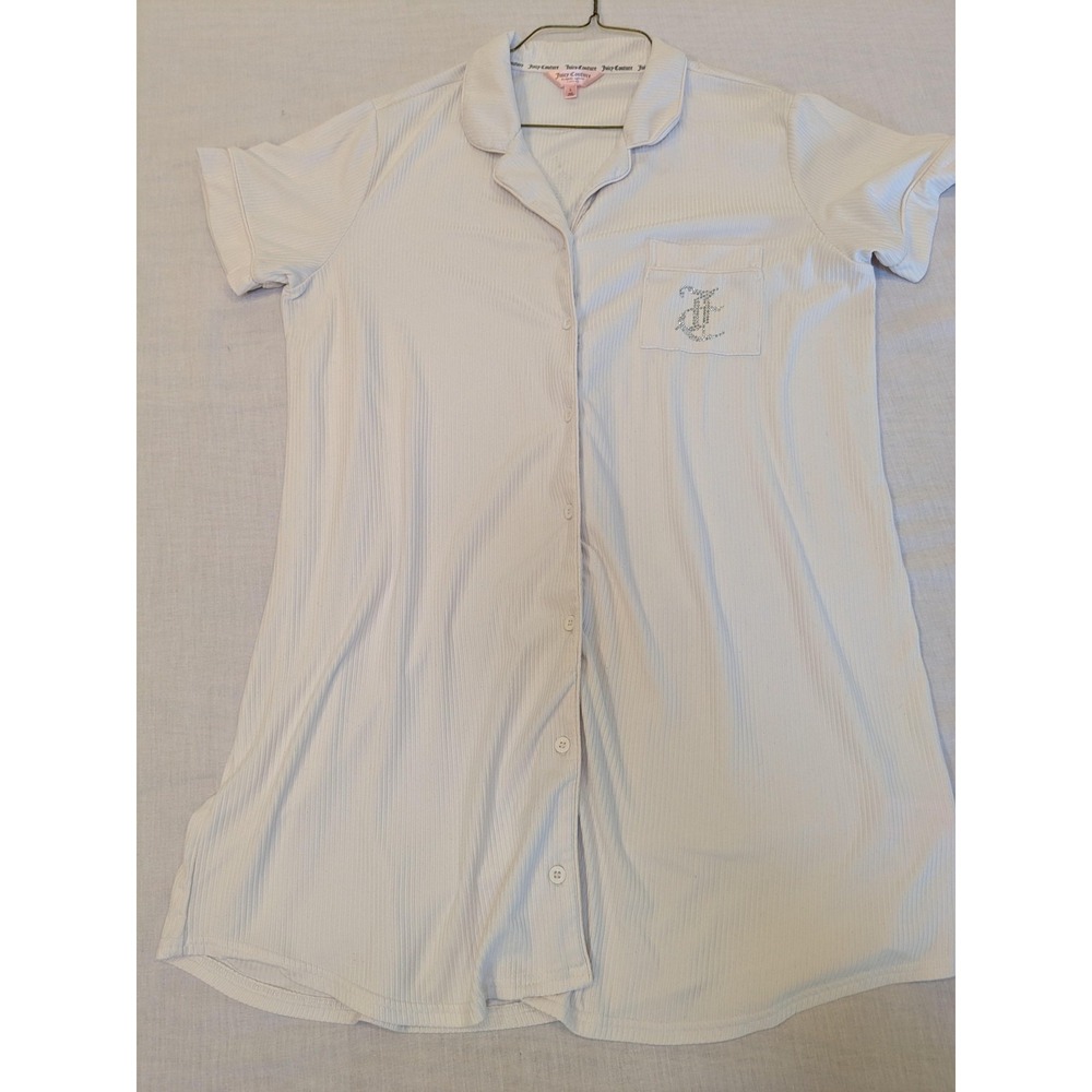 Juicy Couture Sleepwear Shirt Womens L Button Front Short Sleeve Lounge Pajama - Picture 11 of 15